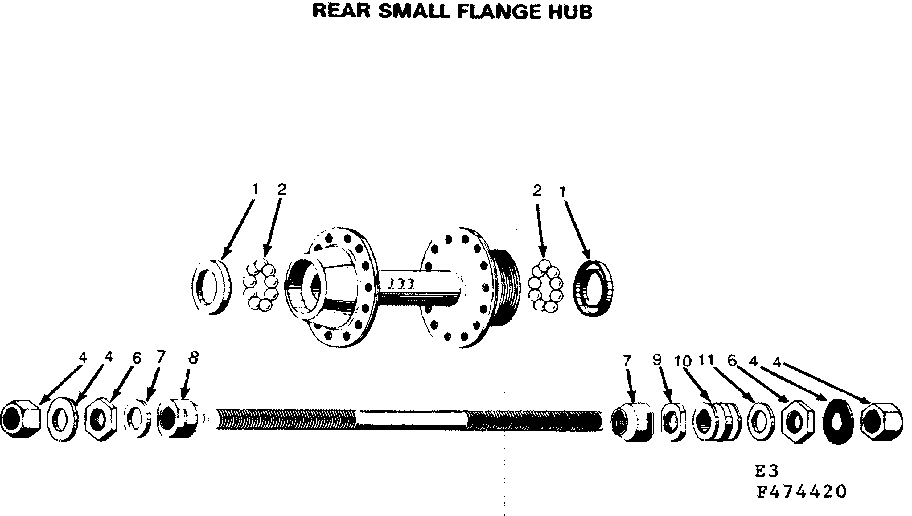 Rear small flange hub