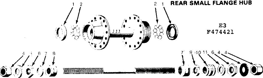 Rear small flange hub