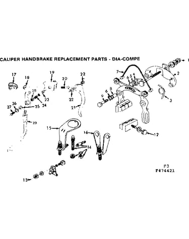 Caliper handbrake replacement parts-dia-compe