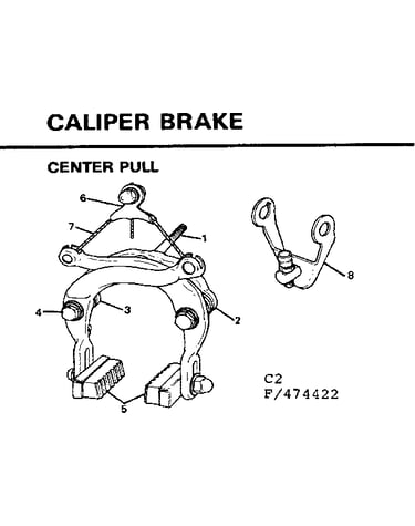 Caliper brake-center pull