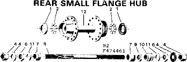 Rear small flange hub