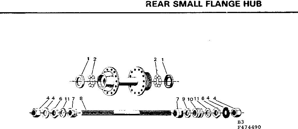 Rear small flange hub