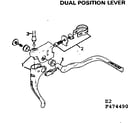 Sears 502474490 caliper brake-dual position lever diagram