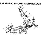 Sears 502474492 shimano front derailleur diagram