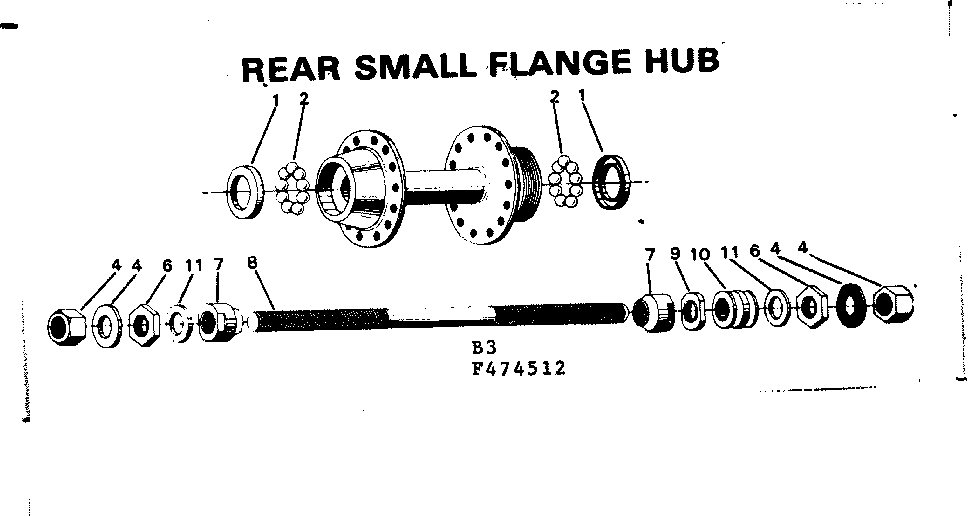 Rear small flange hub