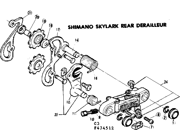 Shimano skylark rear derailleur