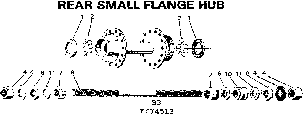 Rear small flange hub