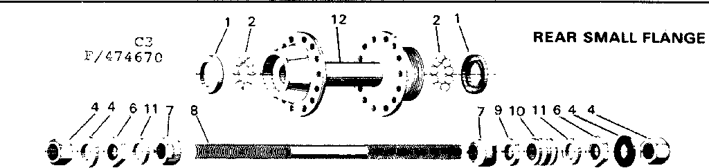 Rear small flange hub
