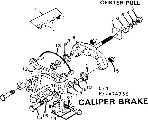 Caliper brake-center pull