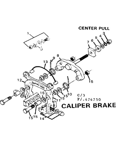 Caliper brake-center pull