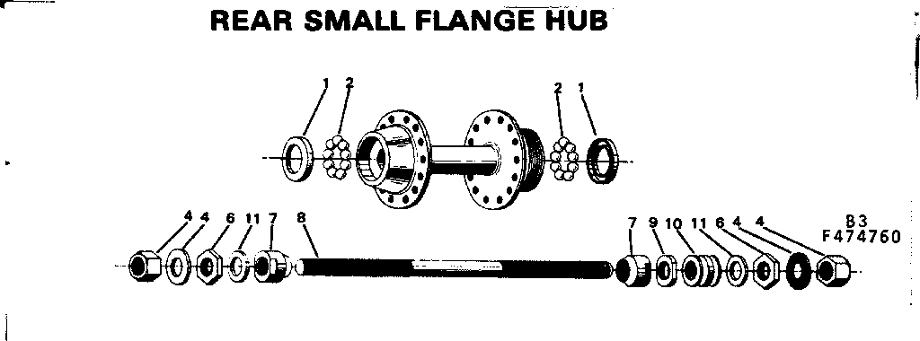Rear small flange hub