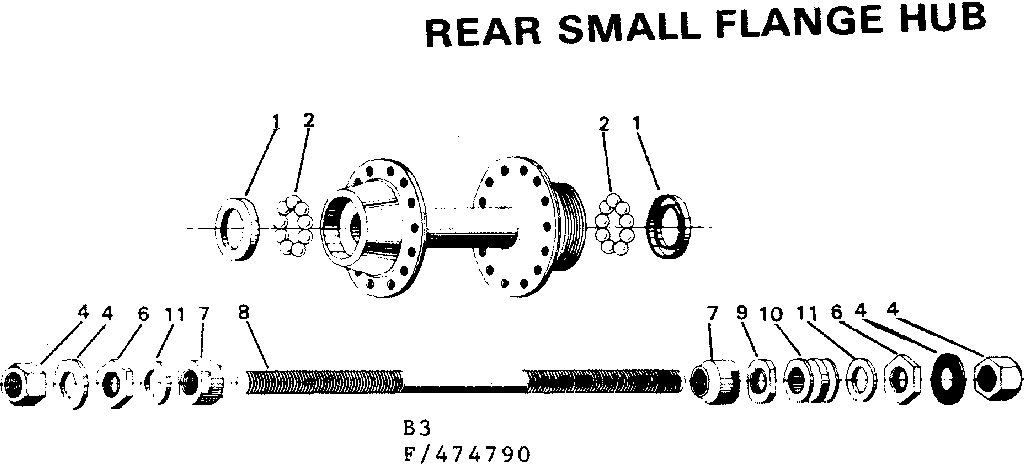 Rear small flange hub