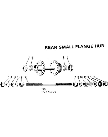 Rear small flange hub