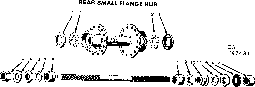 Rear small flange hub