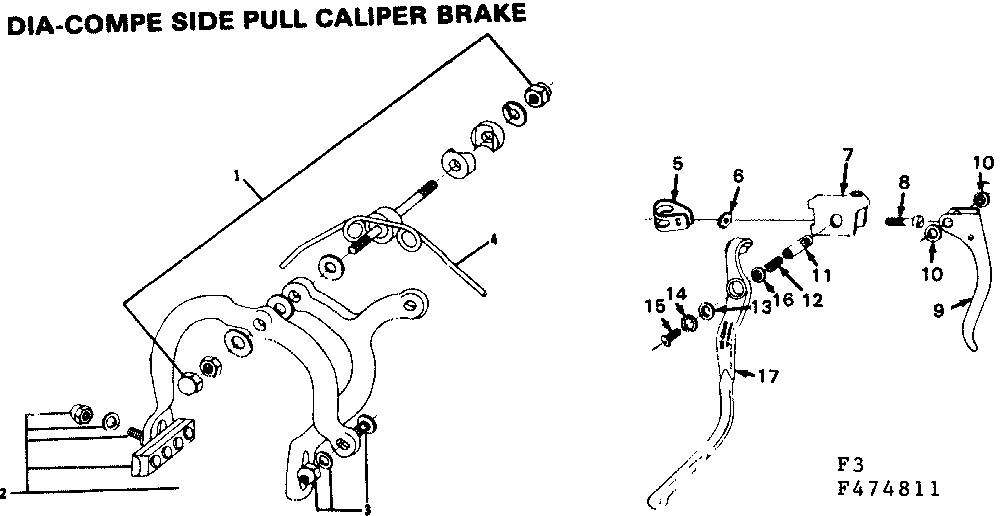 Dia-compe side pull caliper brake