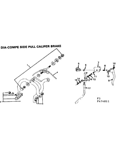 Dia-compe side pull caliper brake