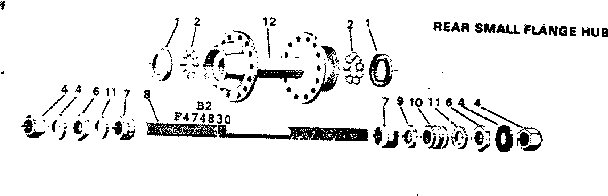 Rear small flange hub