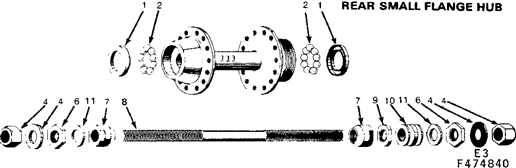 Rear small flange hub