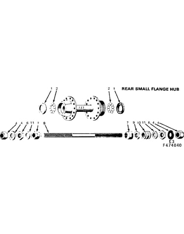 Rear small flange hub