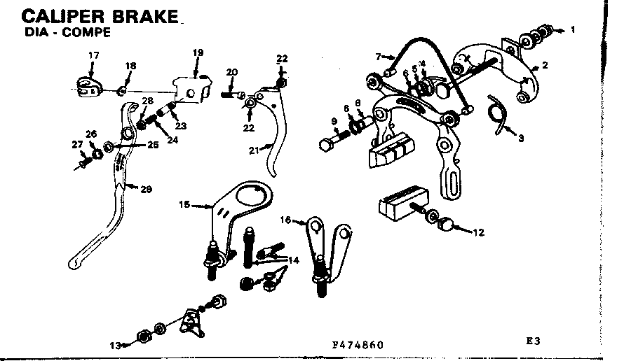 Caliper brake-dia-compe