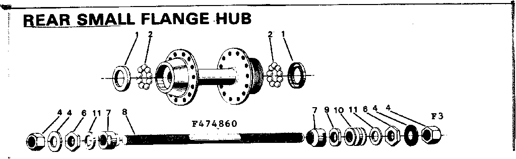 Rear small flange hub