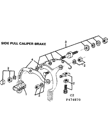 Side pull caliper brakes