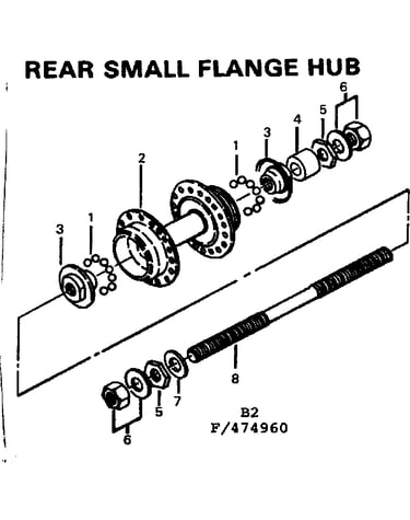Rear small flange hub