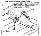 Sears 502474960 elgin front derailleur diagram