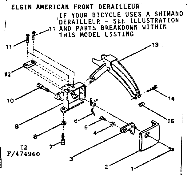 Elgin front derailleur