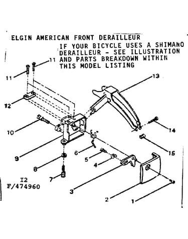 Elgin front derailleur