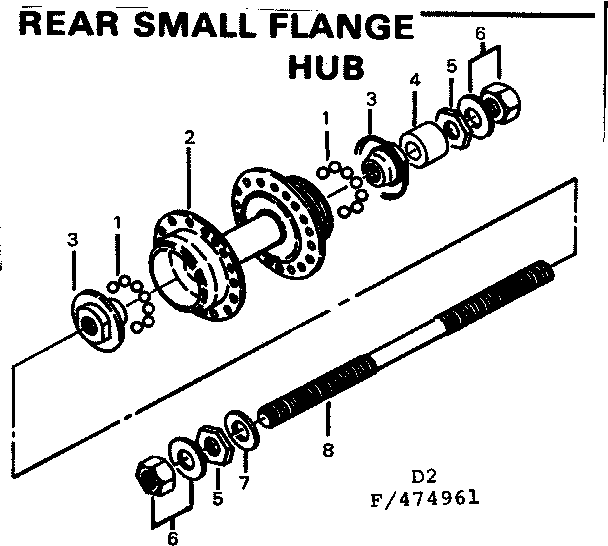 Rear small flange hub