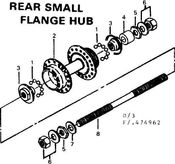 Rear small flange hub