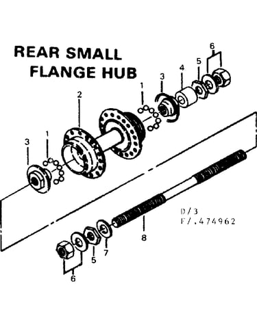 Rear small flange hub
