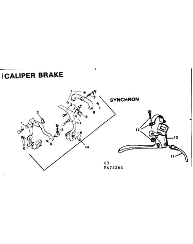 Caliper brake-synchron