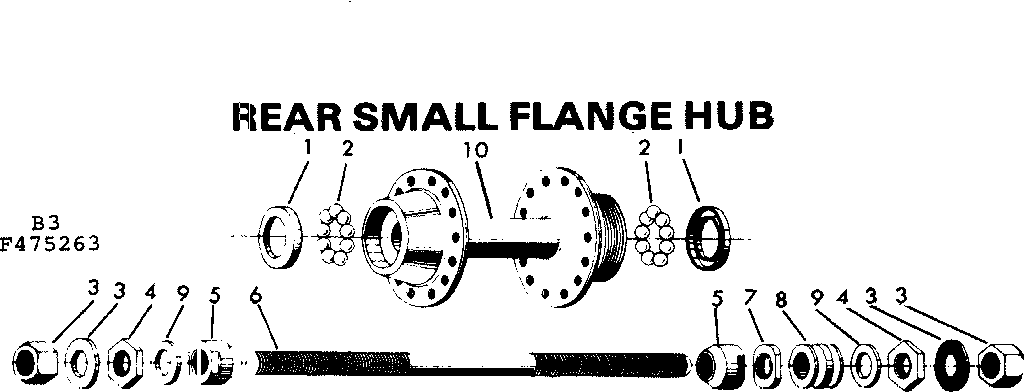 Rear small flange hub