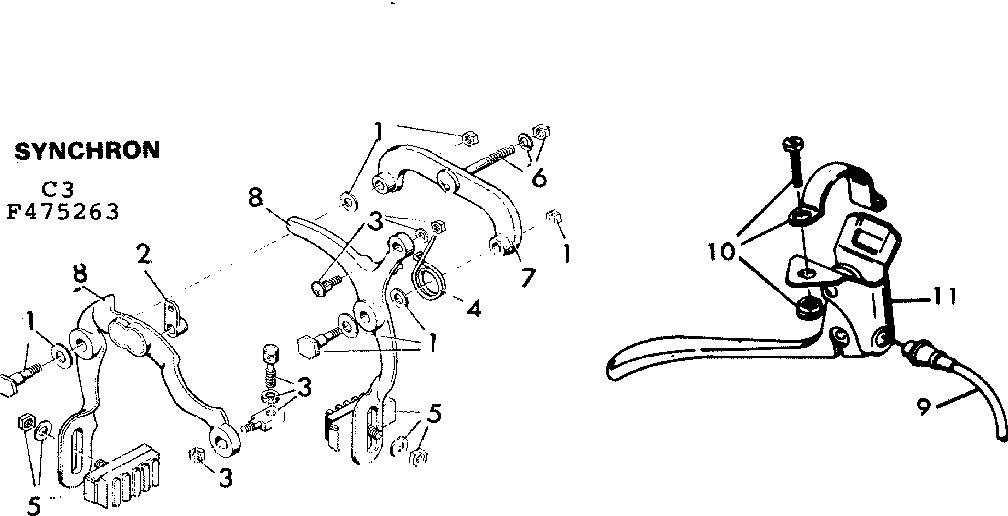 Caliper brake-synchron