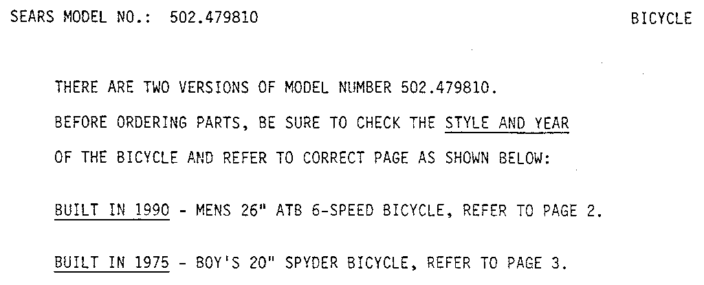 Model notes