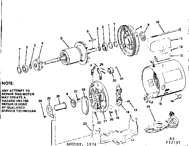 4 h.p. capacitor start a.c. motor