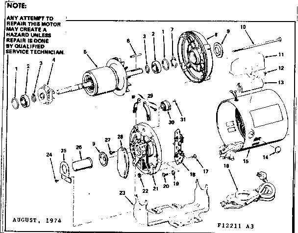 2 h.p. capacitor start a.c. motor