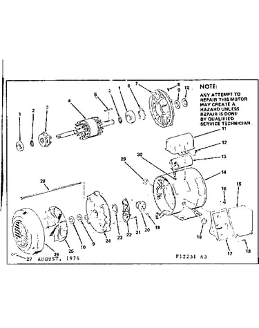 2 h.p. totally enclosed fan cooled capaictor start a.c. moto