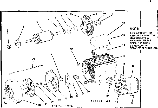 2 h.p. totally enclosed fan cooled capacitor start a.c. moto