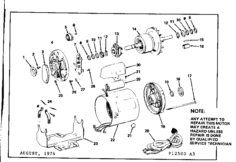 3 h.p. capacitor start a.c. motor