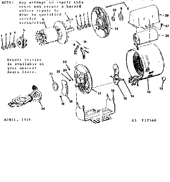 4 h.p. capacitor starter a.c. motor