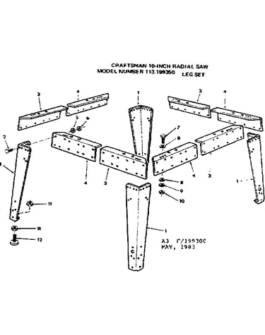 Leg set f/113.193350