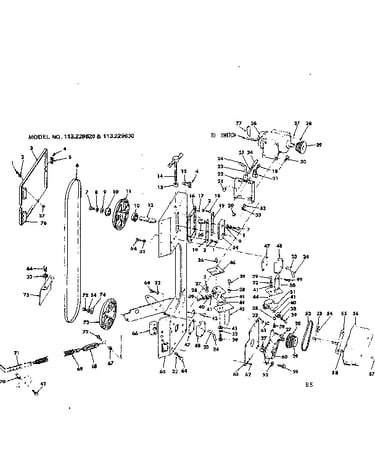Assembly of head, motor, and related parts