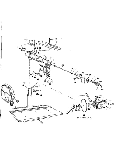 Arm and motor assembly