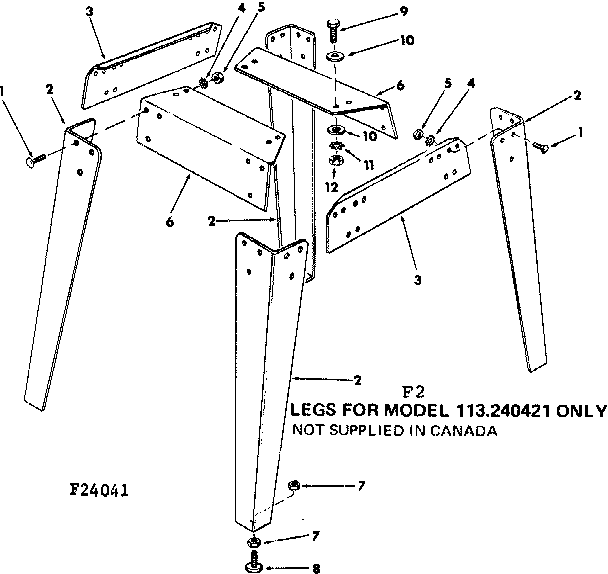 LEGS FOR MODEL 113.240421 ONLY