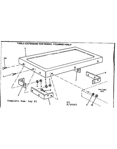 Table ext for model 113.240421 only