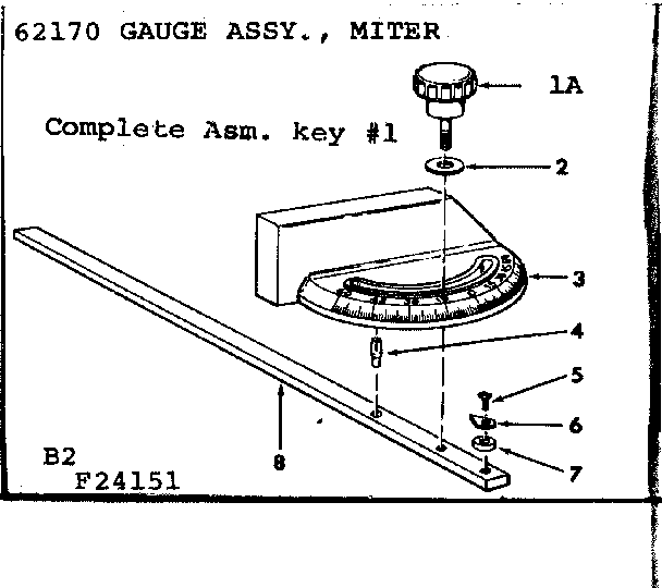 2 IN MOTORIZED TABLE SAW/GAUGE ASSY., MITER