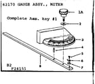 Craftsman 113241510 2 in motorized table saw/gauge assy., miter diagram